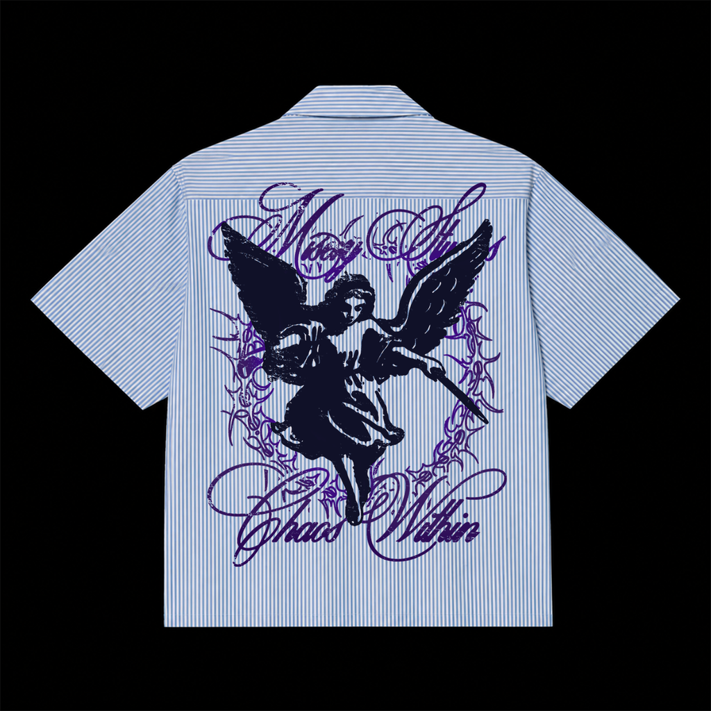 Shadow Angel Script Stripe Shirt