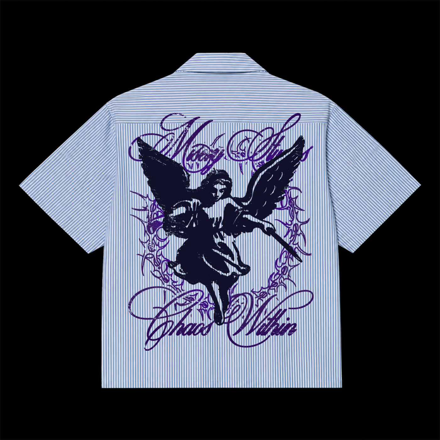 Shadow Angel Script Stripe Shirt