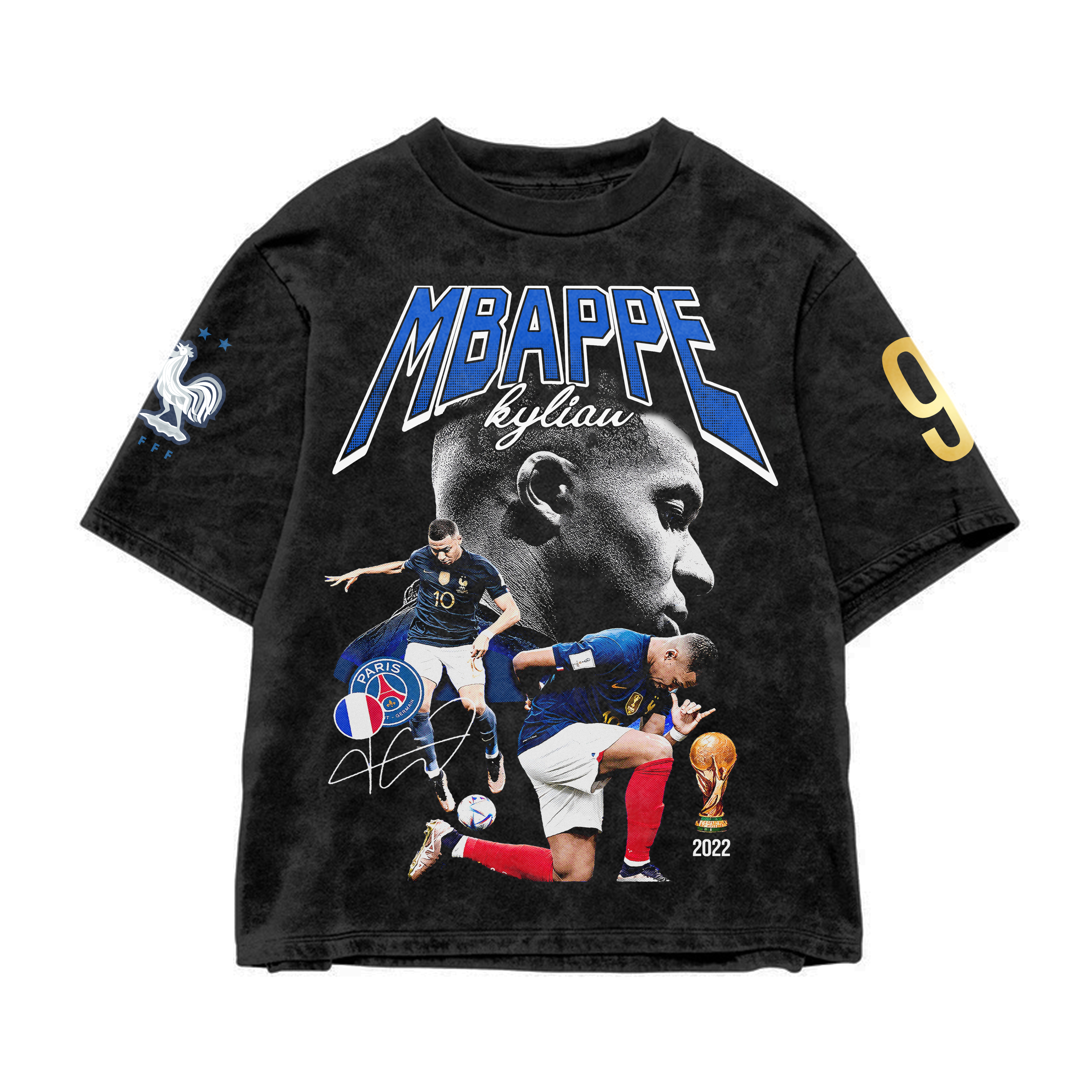 Mbappé Acid Wash Oversized tee