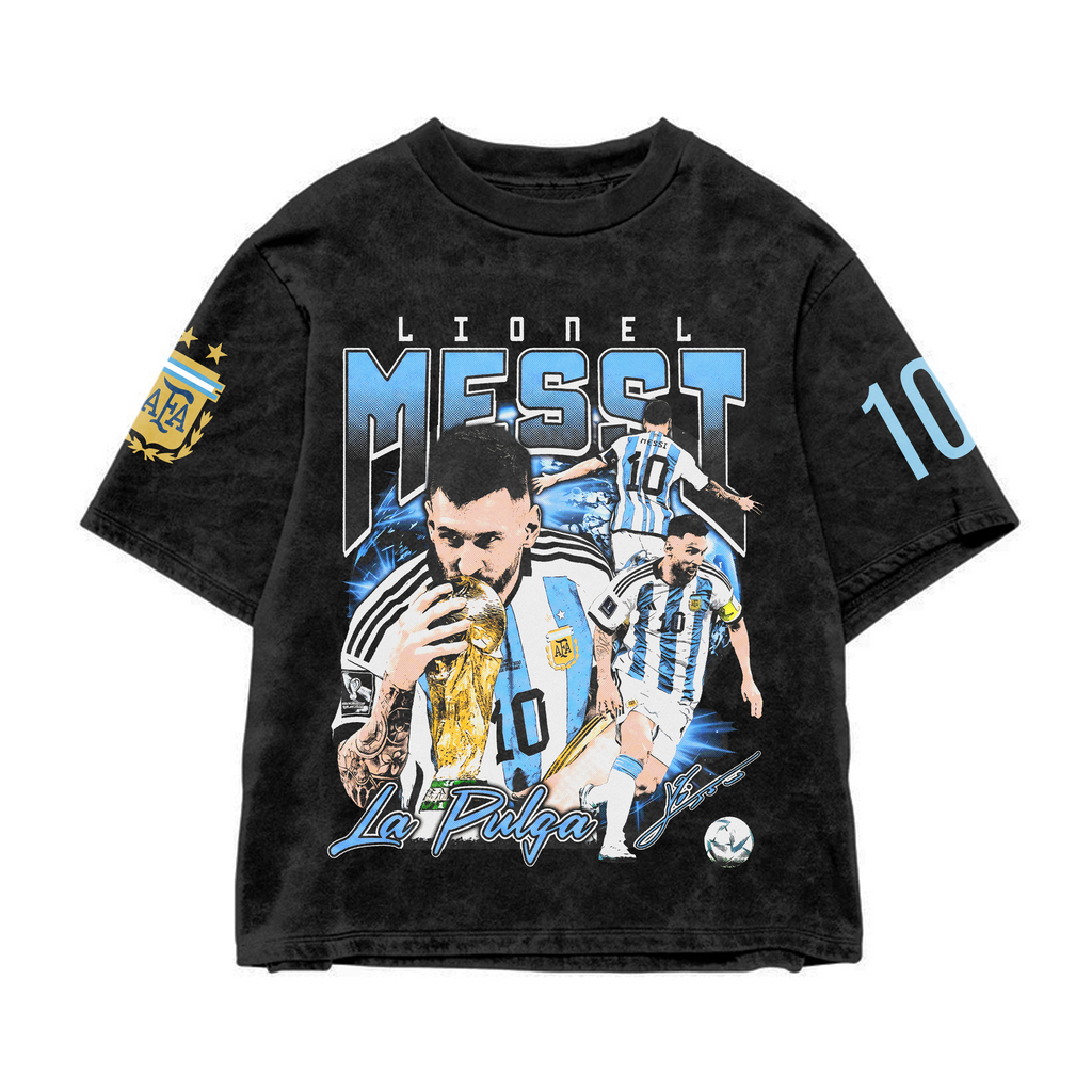 Messi Acid Wash Oversized tee