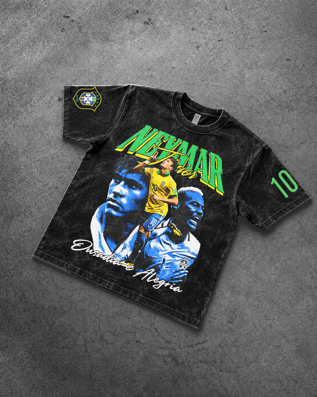 Neymar Acid Wash Oversized Tee