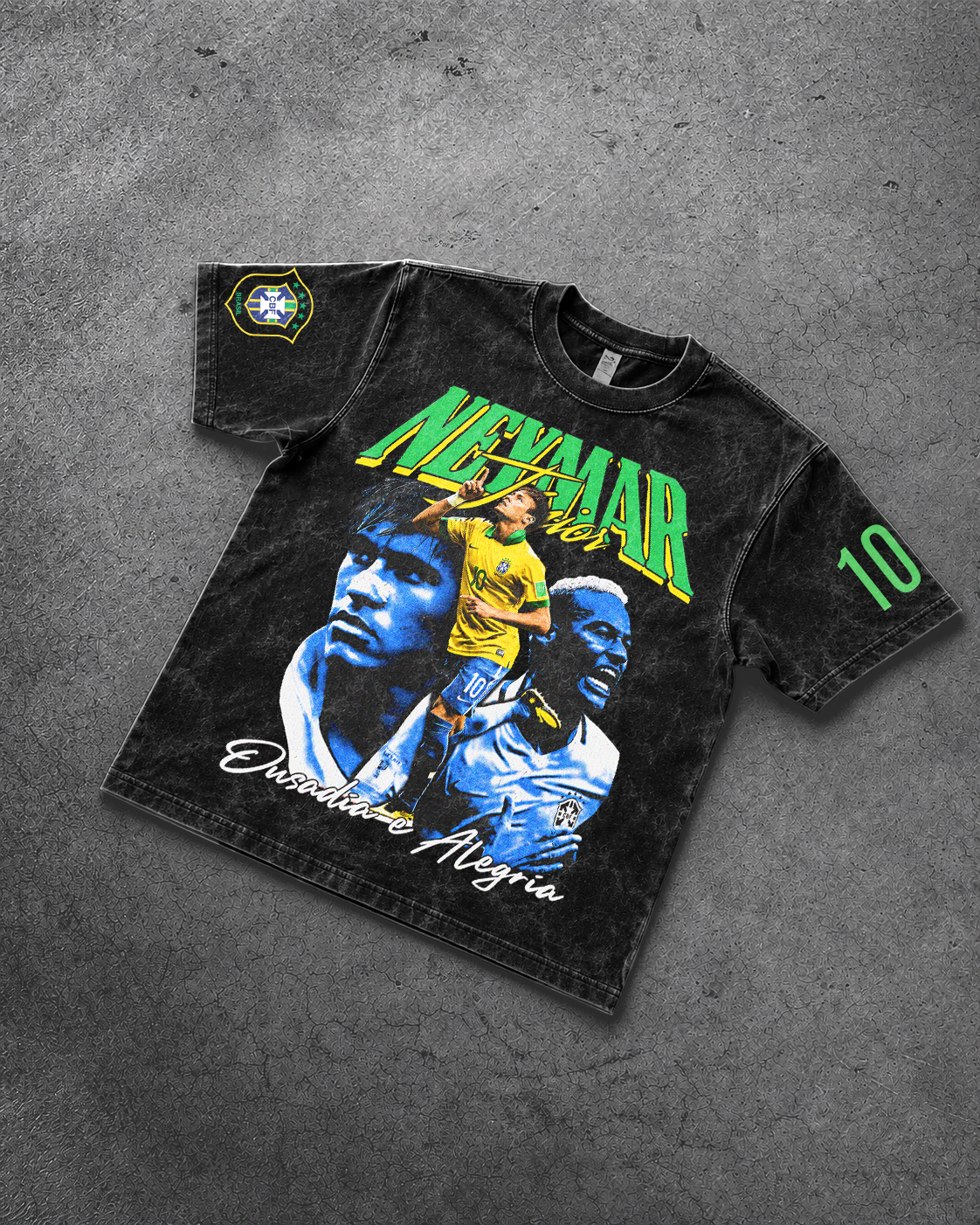 Neymar Acid Wash Oversized Tee
